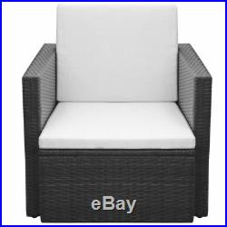 VidaXL Patio Rattan Wicker Garden Single Sofa Armchair Outdoor Chair Black/Brown