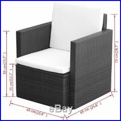 VidaXL Patio Rattan Wicker Garden Single Sofa Armchair Outdoor Chair Black/Brown