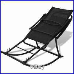 VidaXL Patio Reclining Sun Lounger Folding Garden Rocking Chair Outdoor Porch