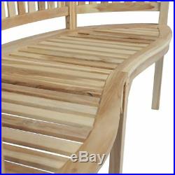VidaXL Patio Teak Bench Banana Shape Wooden Garden Chair Seat Outdoor 3-Seater
