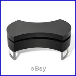 VidaXL Shape-Adjustable Coffee Table Storage Side Table High Gloss White/Black