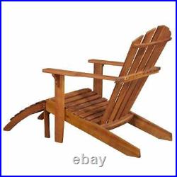 VidaXL Solid Acacia Wood Garden Adirondack Chair with Footrest Furniture