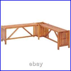 VidaXL Solid Acacia Wood Garden Corner Bench with Planter 46 Outdoor Seat