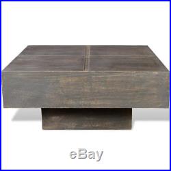 VidaXL Solid Mango Wood Coffee Table Square Brown Living Room Side End Table