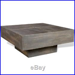 VidaXL Solid Mango Wood Coffee Table Square Brown Living Room Side End Table