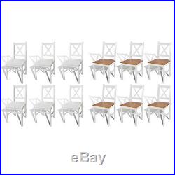 VidaXL Solid Pine Wood Dining Chairs Kitchen Dining Room Seats White 2/4 pcs