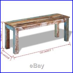 VidaXL Solid Reclaimed Wood Bench Dining Seats Home Seat Furniture Hall