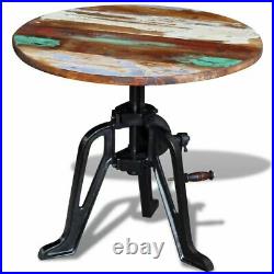 VidaXL Solid Reclaimed Wood Side Table Height Adjustable Coffee End Table