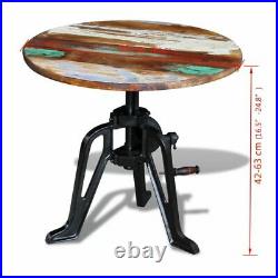 VidaXL Solid Reclaimed Wood Side Table Height Adjustable Coffee End Table