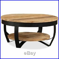 VidaXL Solid Rough Mango Wood Coffee Table 25.6 Living Room Desk Side Stand