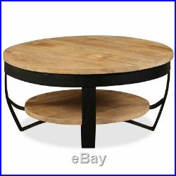 VidaXL Solid Rough Mango Wood Coffee Table 25.6 Living Room Desk Side Stand