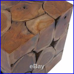 VidaXL Solid Teak Wood Stool Footstool Footrest Home Furniture Side Table