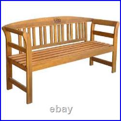 VidaXL Solid Wood Garden Bench 61.8 3 Seater Patio Outdoor Chair Seating