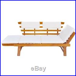 VidaXL Solid Wood Garden Bench Day Sofa Bed with Cushions Outdoor Patio Garden