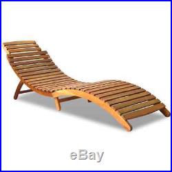 VidaXL Solid Wood Sunlounger Brown Patio Day Sub Bed Outdoor Garden Pool Chair