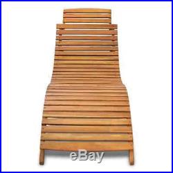 VidaXL Solid Wood Sunlounger Brown Patio Day Sub Bed Outdoor Garden Pool Chair