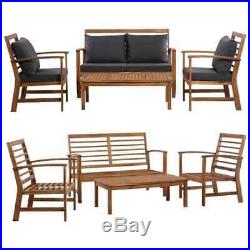 VidaXL Solid Wooden Garden Sofa Set 4/12 Pieces Outdoor Patio Furniture Lounge