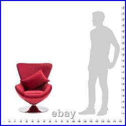 VidaXL Swivel Egg Chair with Cushion Red Velvet French Sofa Chair Armchair