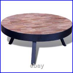 VidaXL Teak Wood Coffee Table Round Reclaimed Coffee Side Table Living Room