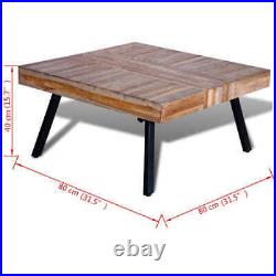VidaXL Teak Wood Coffee Table Square Reclaimed Coffee Side Table Living Room