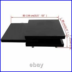 VidaXL White/Black High Gloss 3 Layer Shape Adjustable Coffee or Side Table