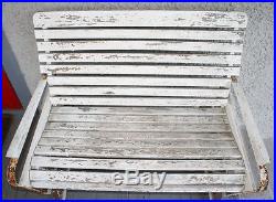 Vintage Glider Slider Porch Loveseat Bench. Wood & Metal Chair. Unusual Design