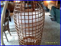 Vintage Hanging Swing Rattan Wicker Bamboo Basket Birdcage Chair withStand