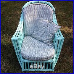 Vintage Heywood-Wakefield Wicker SET RATTAN Patio Furniture Set Chair Couch