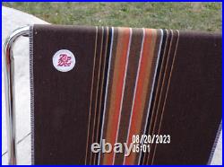 Vintage Zip Dee Brown Stripe Folding Lawn Chair RV Airstream Wood MCM Retro