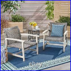 Viola Outdoor Wood and Wicker Club Chairs