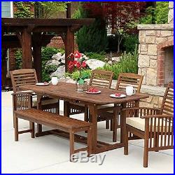 WE Furniture Solid Acacia Wood Patio Extendable Dining Table New