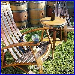 WINE BARREL Stave Relax ADIRONDACK CHAIR SET Rustic Patio Furniture Bar Bistro