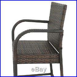 Wicker Bar Stool Outdoor Backyard Rattan Chair Patio Furniture Chair Set of 2