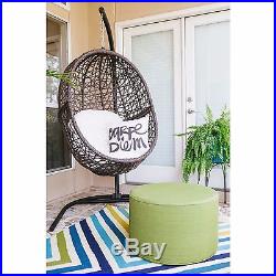 Wicker Egg Chair Swing Cushion Hanging Stand Outdoor Furniture Patio Espresso