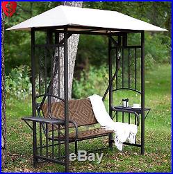 Wicker Gazebo Swing Outdoor Patio Garden Yard Furniture Canopy 2 Person Seat