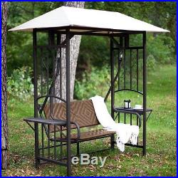 Wicker Gazebo Swing Steel Outdoor Patio Furniture Seat Backyard Canopy Glider