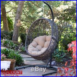 Wicker Hanging Chair Egg Outdoor Patio Swinging Lounge Swing Basket Hammock Deck