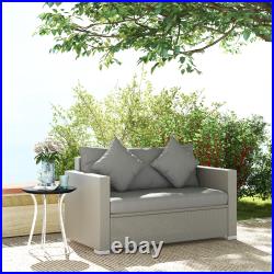 Wicker Loveseat, Patio Furniture Couch Padded Outdoor Rattan Sofa