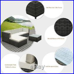 Wicker Outdoor Patio Furniture Sofa Set 5 Piece