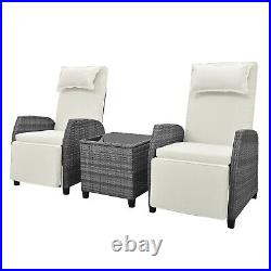 Wicker Patio Recliner Conversation Set Sectional Furniture PE Rattan Couch