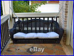 Wicker Porch Swing With Cushion