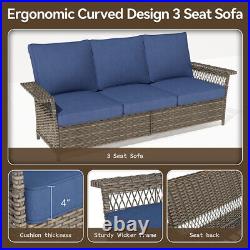 Wicker Rattan Furniture Set Couch Chairs Tables Patio Furniture Ottoman Outdoor