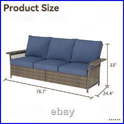 Wicker Rattan Furniture Set Couch Chairs Tables Patio Furniture Ottoman Outdoor