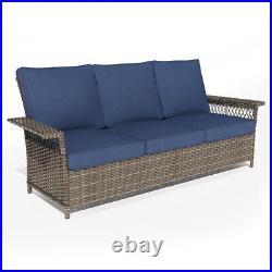 Wicker Rattan Furniture Set Couch Chairs Tables Patio Furniture Ottoman Outdoor