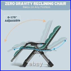 Wide Zero Gravity Chair, Lawn Recliner, Reclining Patio Lounger Chair 440lb