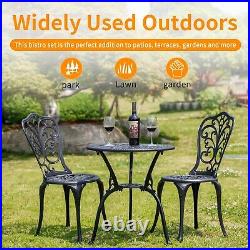 Withniture Bistro Set 3 Piece Outdoor, Cast Aluminum Patio Bistro Furniture Sets