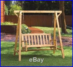 Wood Garden Swing Chair Seat Wooden Bench Outdoor Patio Yard Furniture Porch
