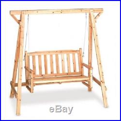 Wood Garden Swing Chair Seat Wooden Bench Outdoor Patio Yard Furniture Porch