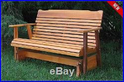 Wood Glider Bench Outdoor Patio Furniture Garden Deck Rocker Porch Amish Crafted