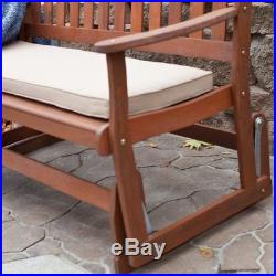 Wood Glider Bench Outdoor Patio Furniture Garden Deck Rocker Porch Loveseat New